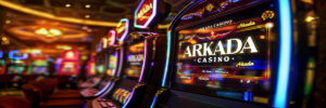 Arkada Casino — лучшие игровые автоматы и яркий азарт Игровые автоматы Arkada Casino в роскошной атмосфере зала с яркими огнями