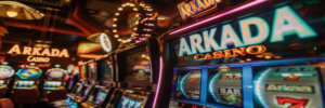 Arkada Casino — погрузитесь в мир азарта и развлечений Игровые автоматы Arkada Casino с яркими огнями и атмосферой игрового зала